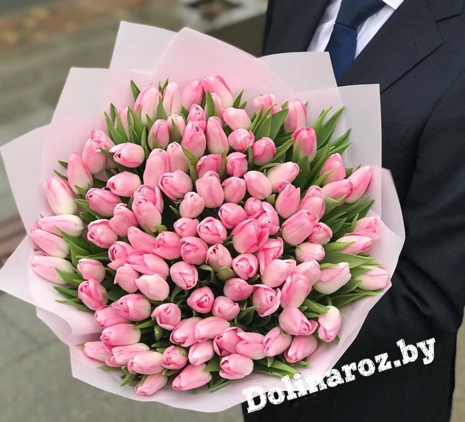 Букет тюльпанов "Розовый фламинго"