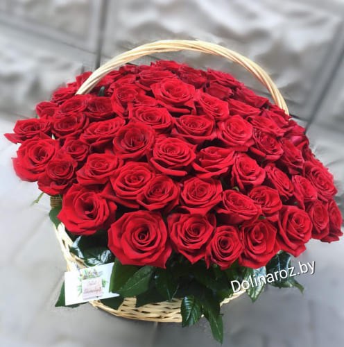 Корзина роз "51 красная роза"