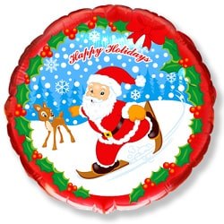 Фольгированный шар "Скользящий Санта"