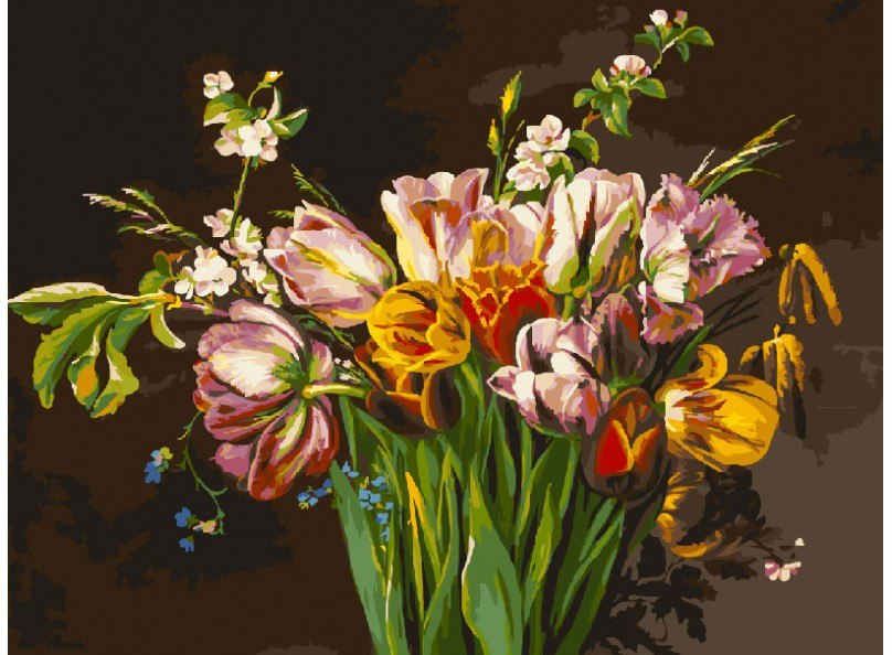 Картина для раскрашивания по номерам "Голландские тюльпаны"