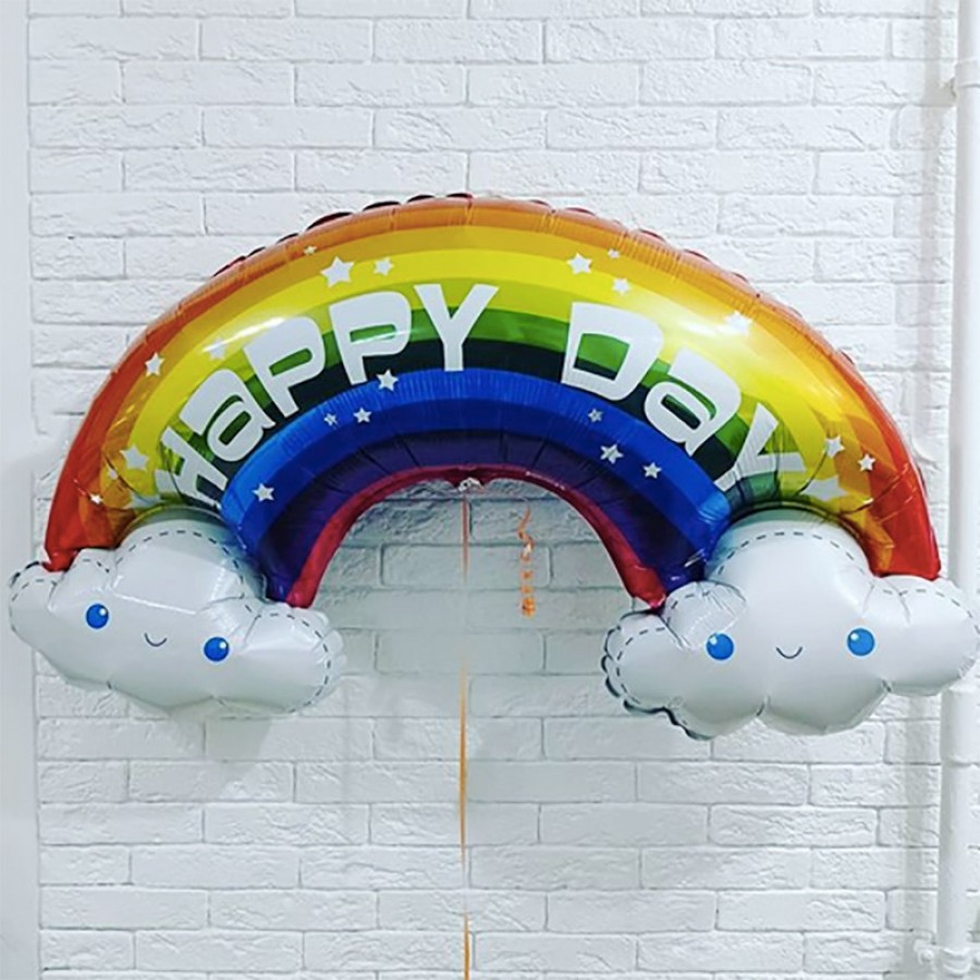 Фольгированный шар "Радуга в облаках. Happy day"