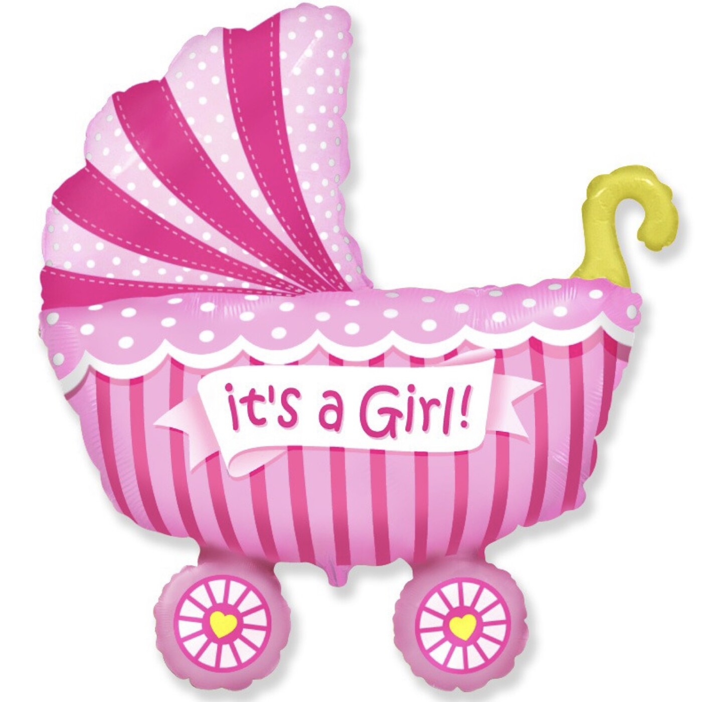 Фольгированный шар "Розовая коляска. Это девочка"